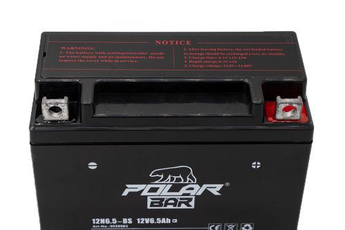 Polar Bär AGM Batterie 12N6.5-BS 12V 6.5Ah wartungsfrei Starterbatterie