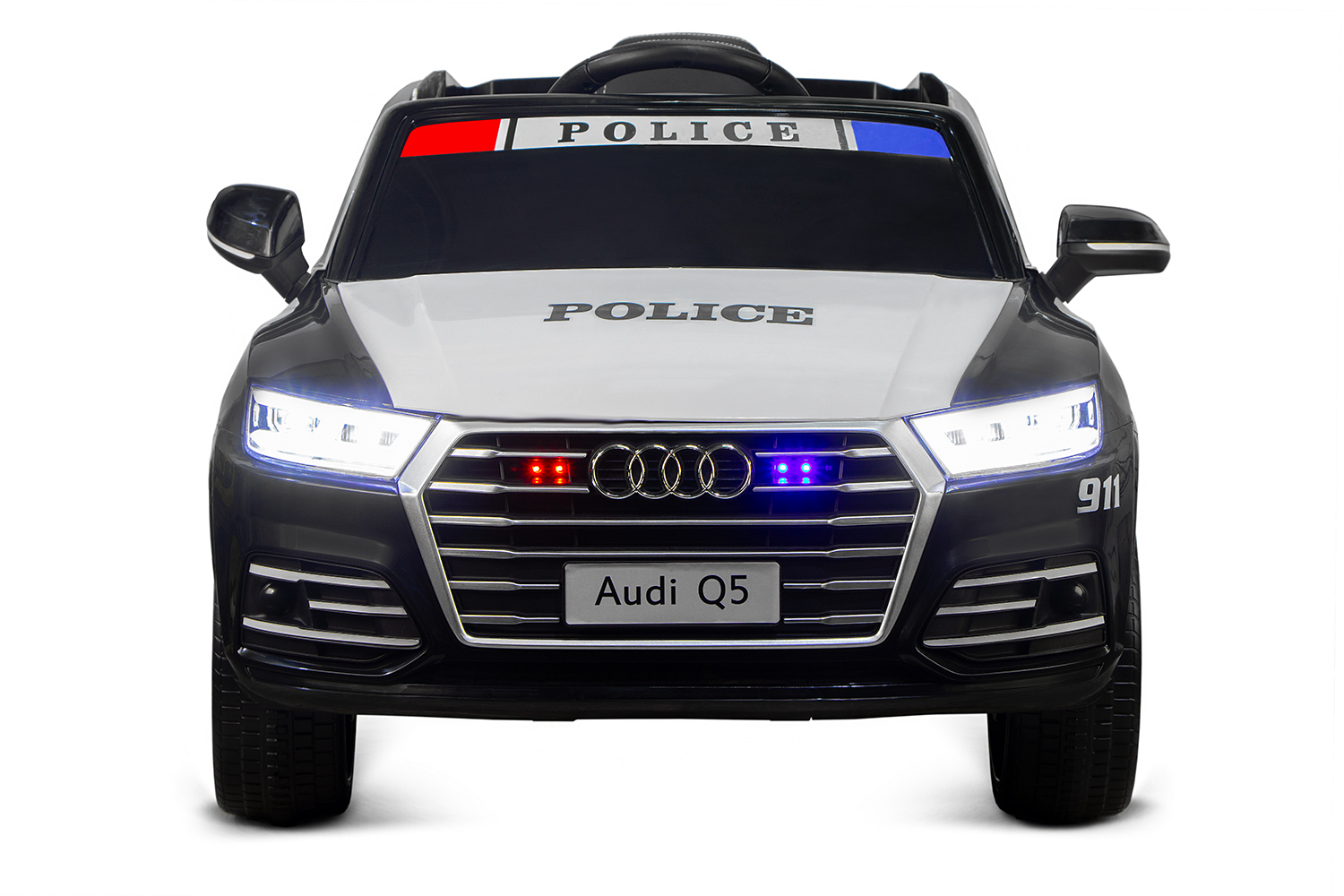 Kidcars Kinder Elektroautos mit Akku - Kinder Elektro Auto Audi Q5  Policecar 2x 40W 12V 7Ah 2.4G RC Bluetooth