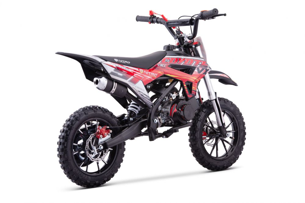 NITRO MOTORS 49cc mini Kinder Dirtbike Coyote VX Hydraulic UPSD fork E-Pullstart DLX 10"