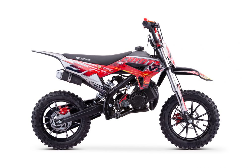 NITRO MOTORS 49cc mini Kinder Dirtbike Coyote VX Hydraulic UPSD fork E-Pullstart DLX 10"