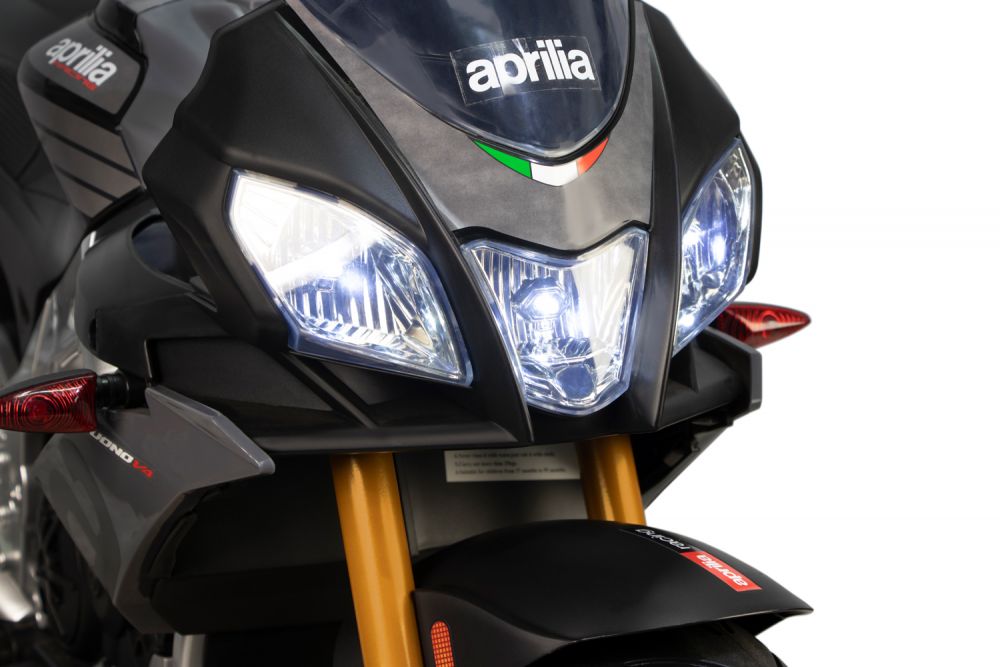 Kinder Elektro Motorrad Aprilia Tuono V4 2x 20W 12V 7Ah Stützräder