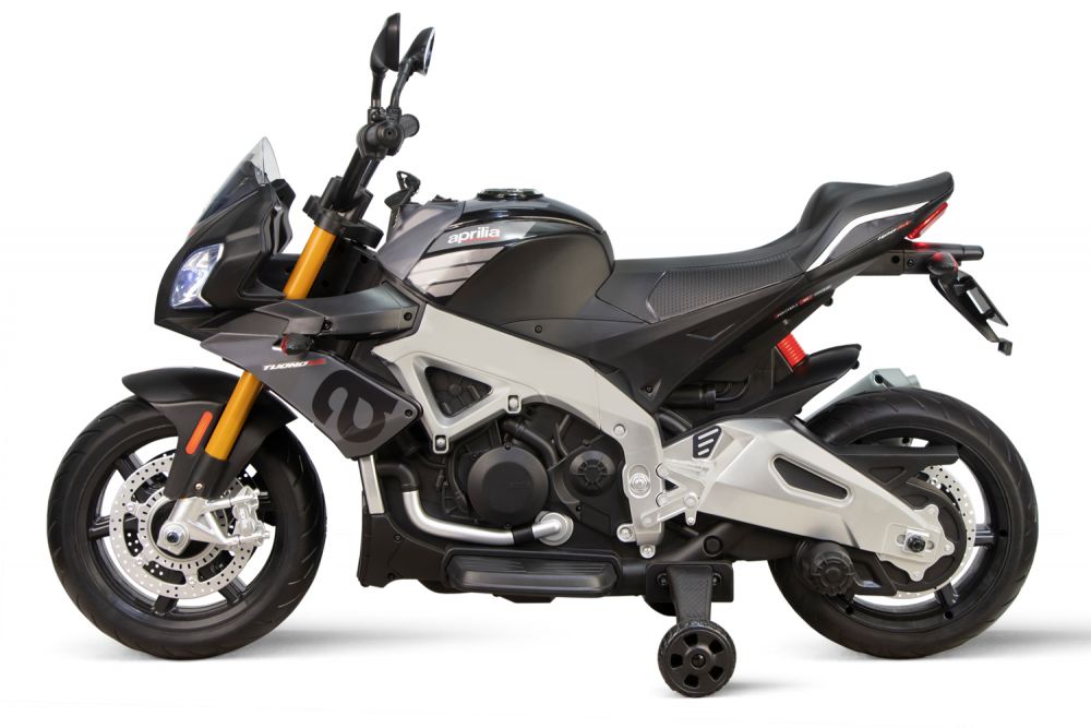 Kinder Elektro Motorrad Aprilia Tuono V4 2x 20W 12V 7Ah Stützräder